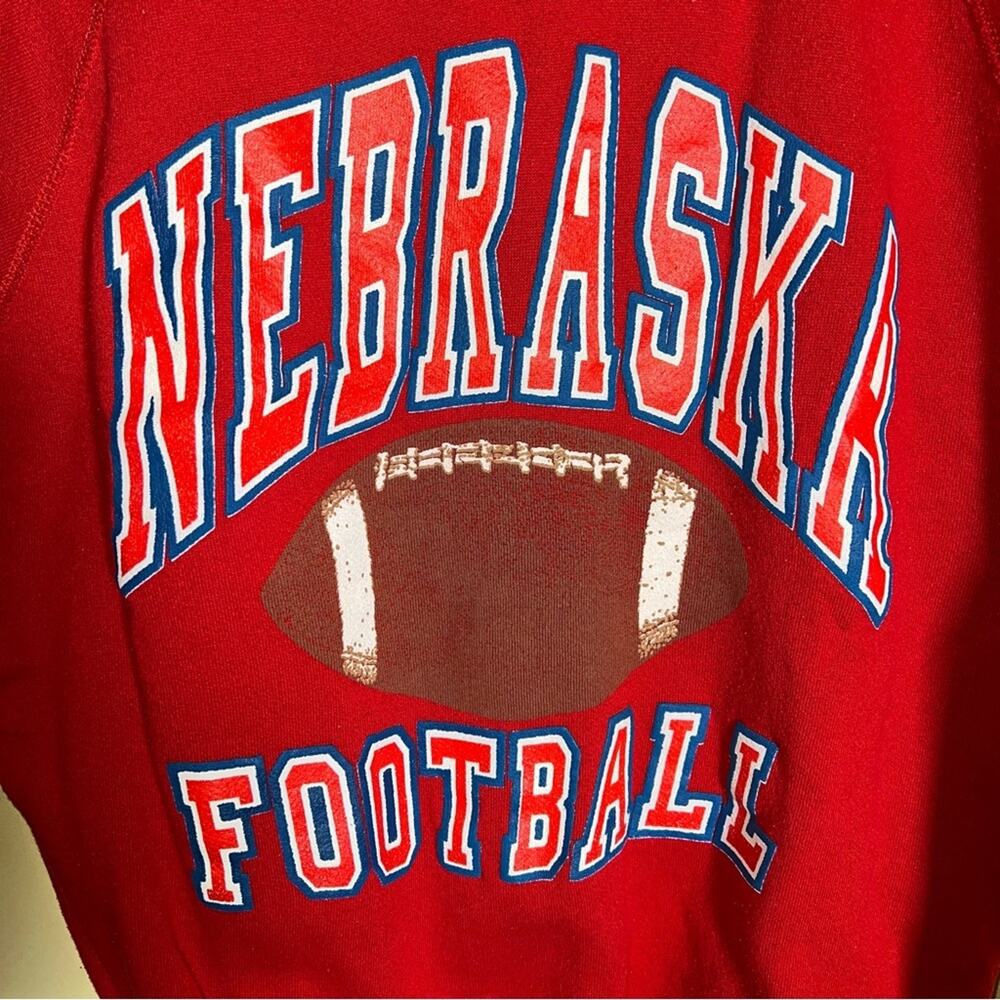 VINTAGE NEBRASKA 90s graphic collegiate football crewneck XL - Picture 3 of 4